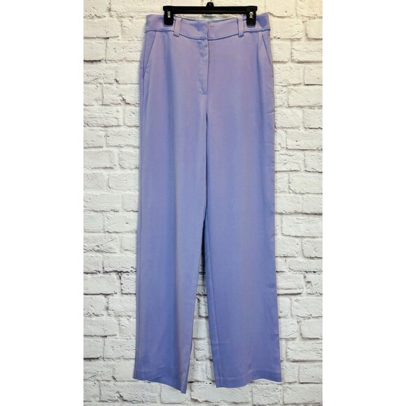 NEW Revolve Lita by Ciara Dress Pants Trousers Wide Leg High Waist Lilac Size 10 - Picture 7 of 14